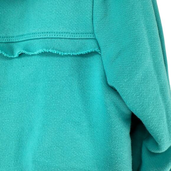 Soft Surroundings Sweatshirt Top Adalyn Pullover XS Turquoise Collared V Neck - Picture 4 of 10